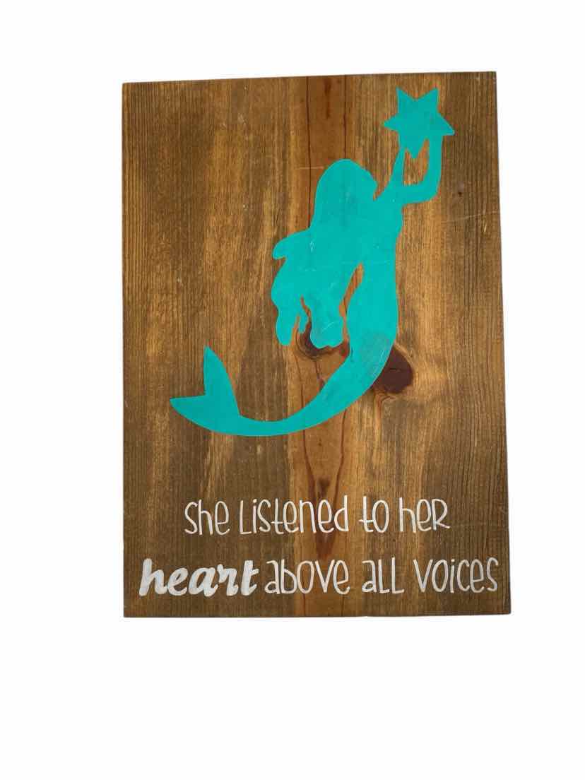 No Brand Wooden Mermaid Size 11x16 Sign