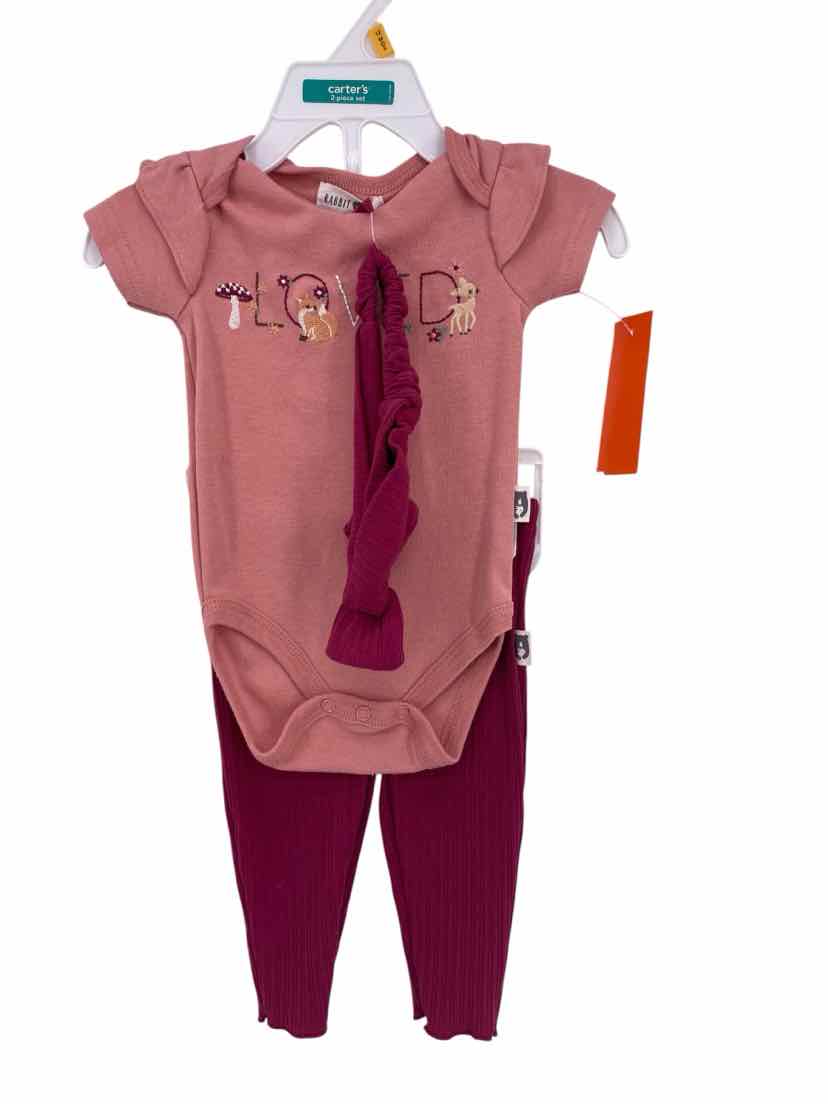Rabbit + Bear Kids Size 0-3m With Headband 2 pc