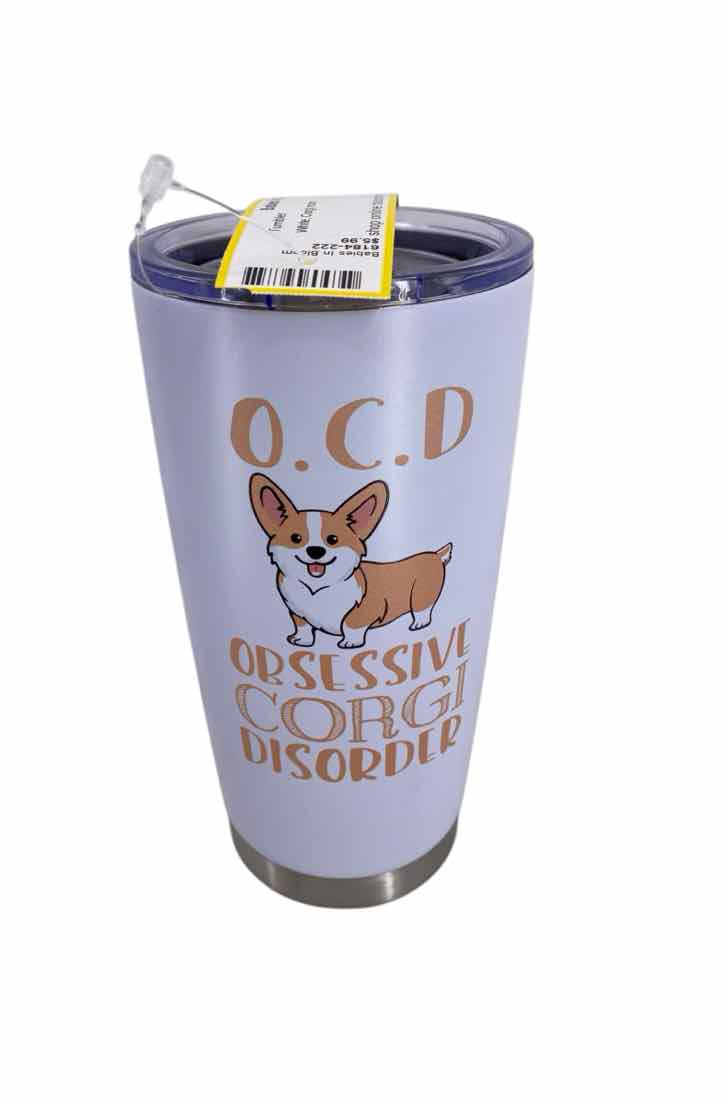 White Corgi mom Tumbler