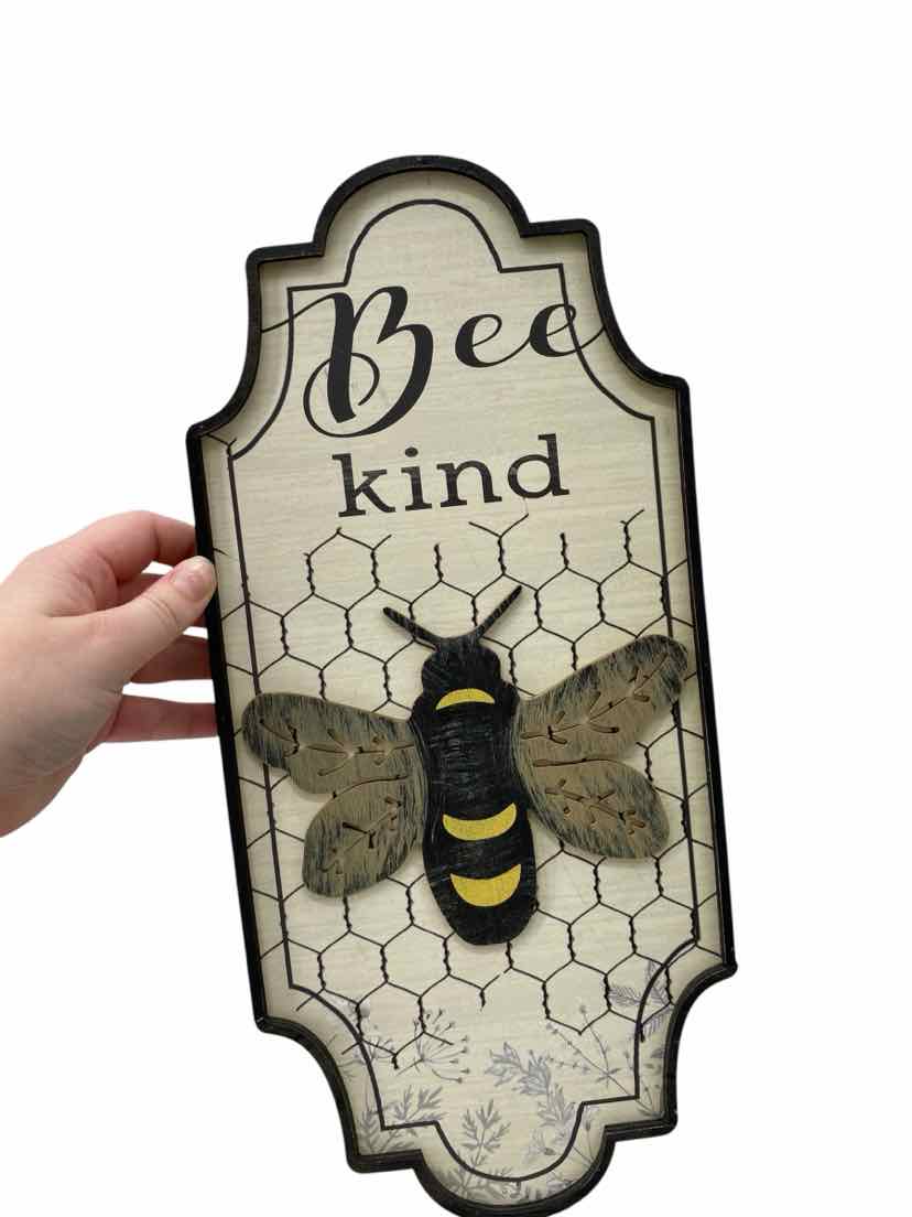 White Bee Kind Wall Decor