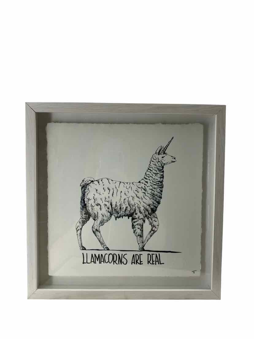 White Llamacorns are real Size 12x12 Wall Art