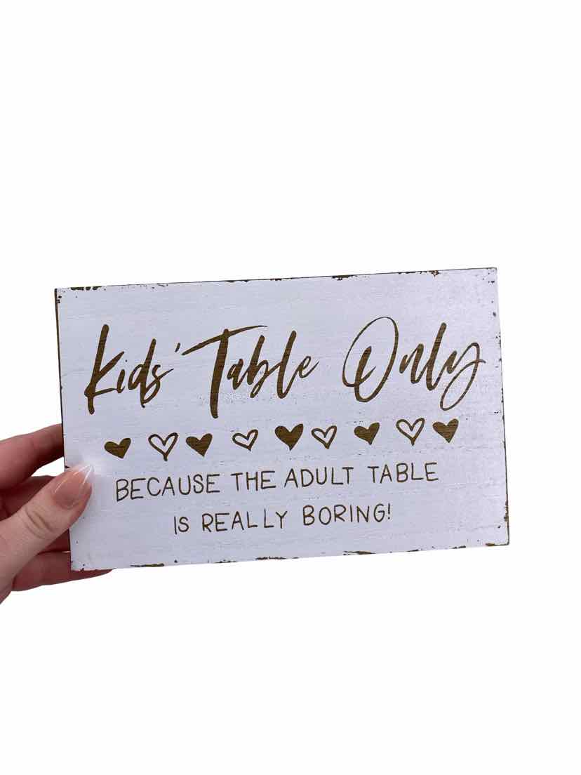 Studio His&Hers White Kids Table Only Size 5x8 Table Decor