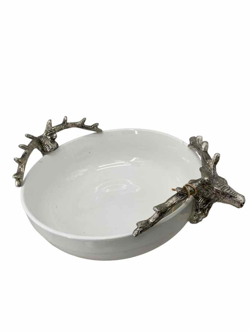 Objects D'art White Stag Handles NEW Bowl