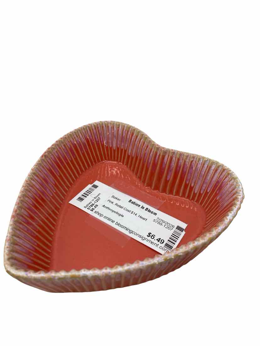 Anthropologie Pink Heart Baker