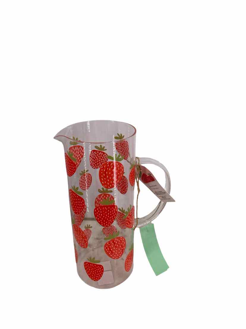 Home Essentials Glass Strawberries NEW Pitcher