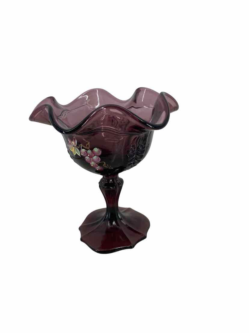 Fenton Purple Hand Painted Dish