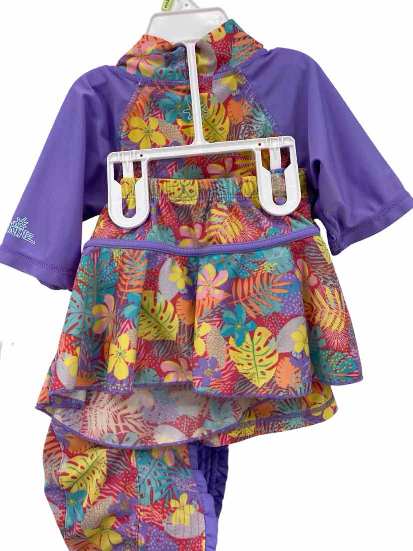 UV Skins Kids Size 4t 3pc Bathing Suit