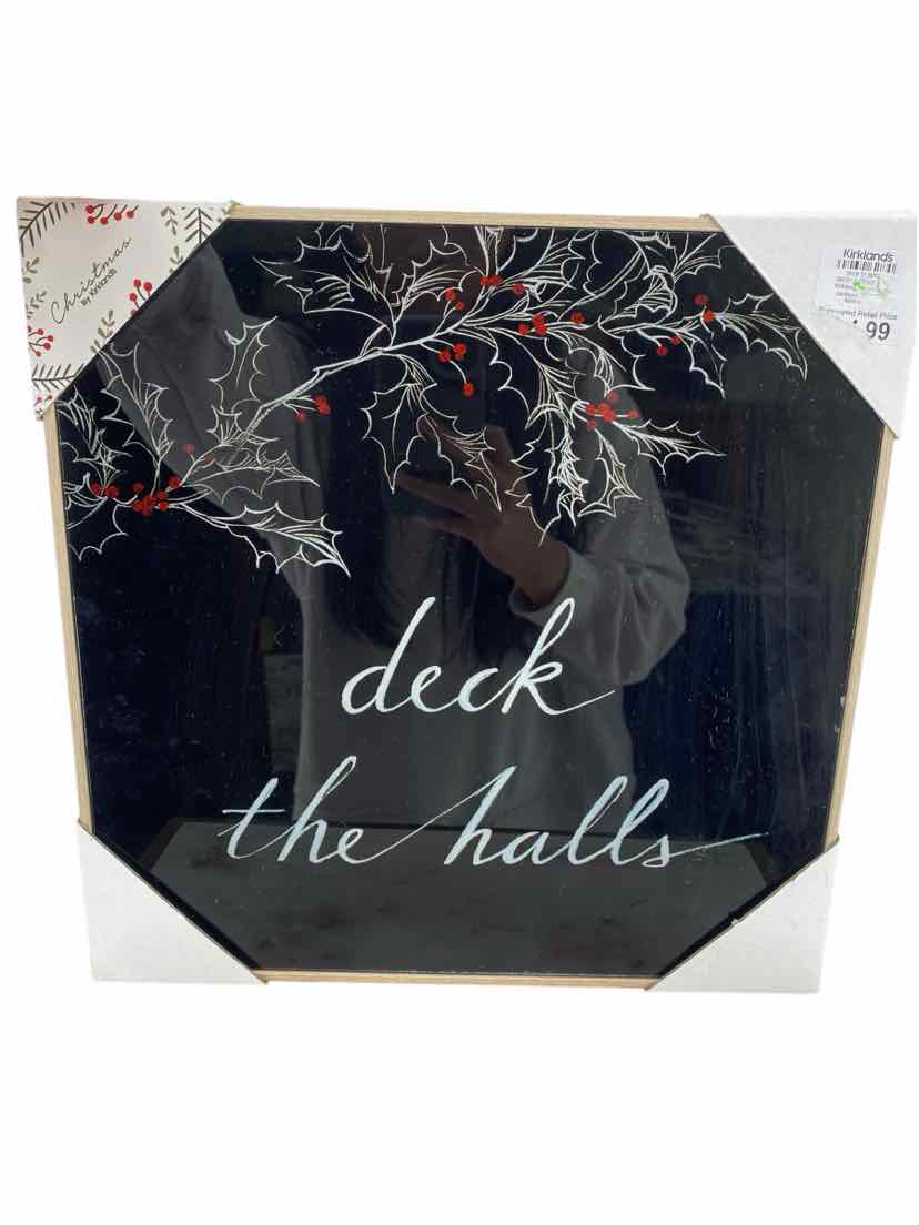Kirkland Black Deck The Halls Size 12x12 NEW Wall Decor