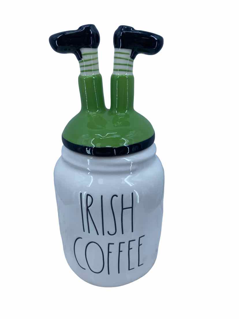 Rae Dunn Green Irish Coffee Jar