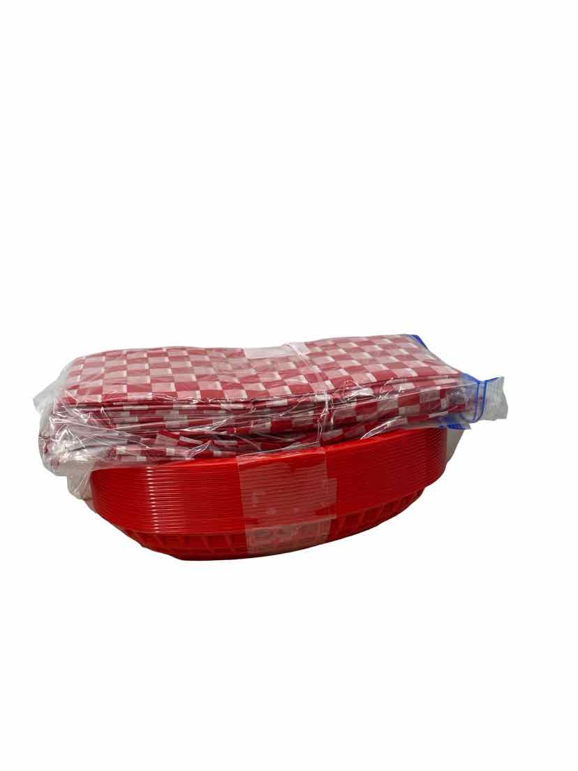 Red Basket w/ Liner NEW Party Decorations