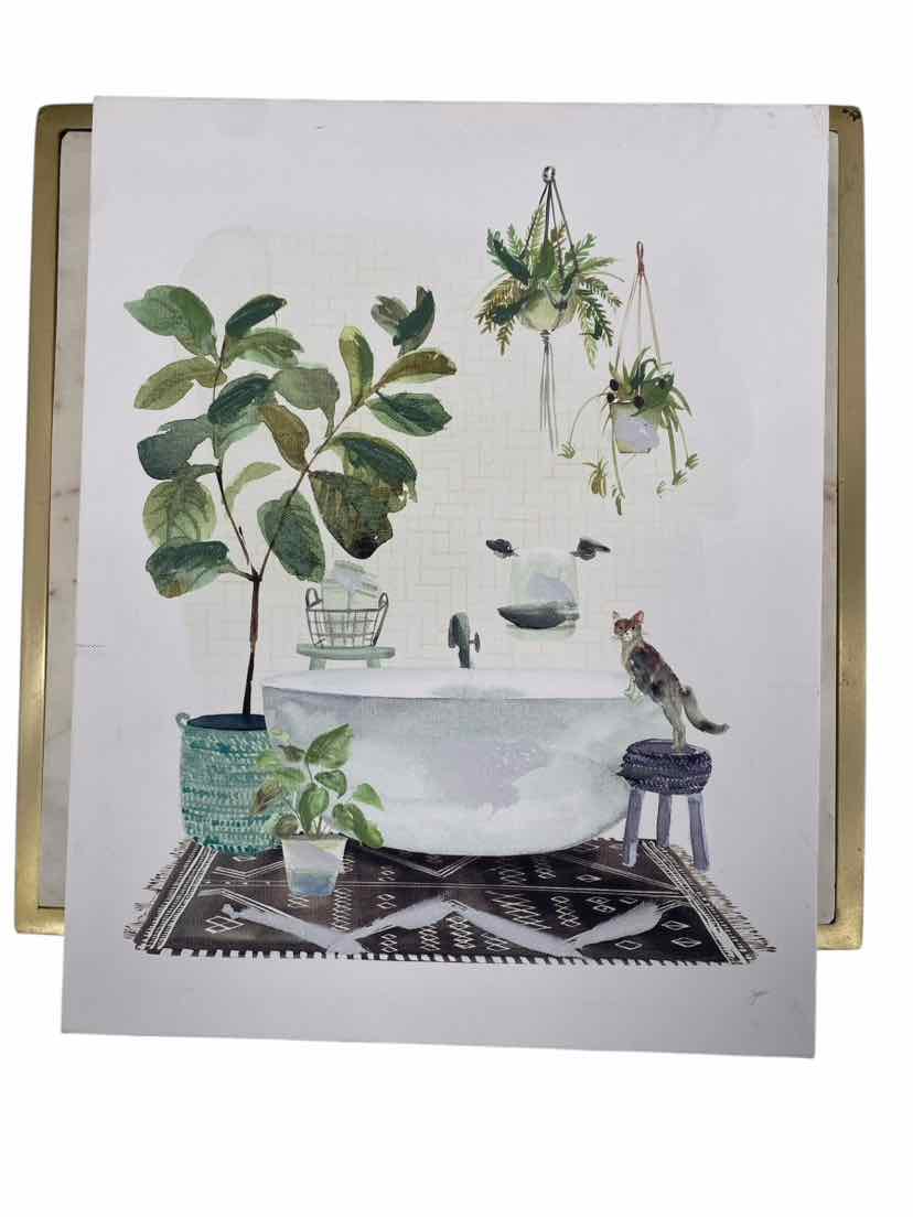 White Bathtub Size 11x14 Wall Decor