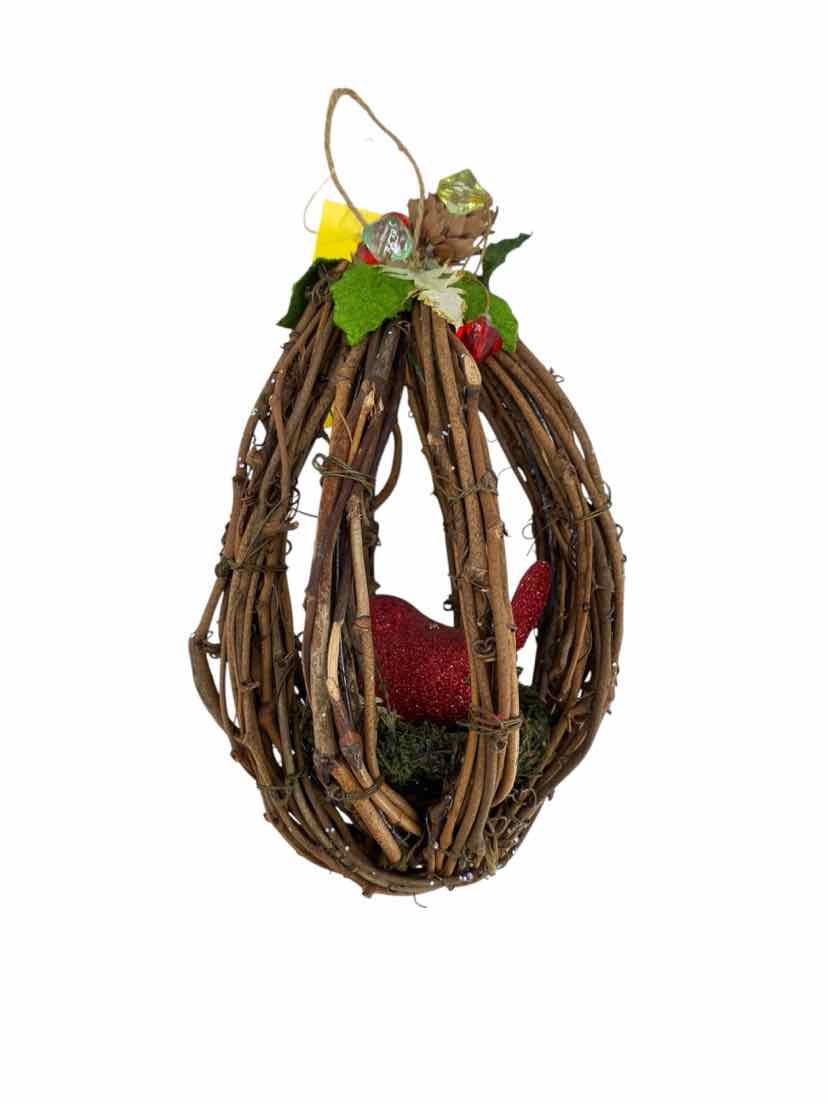 No Brand Brown Grapevine & Bird Christmas