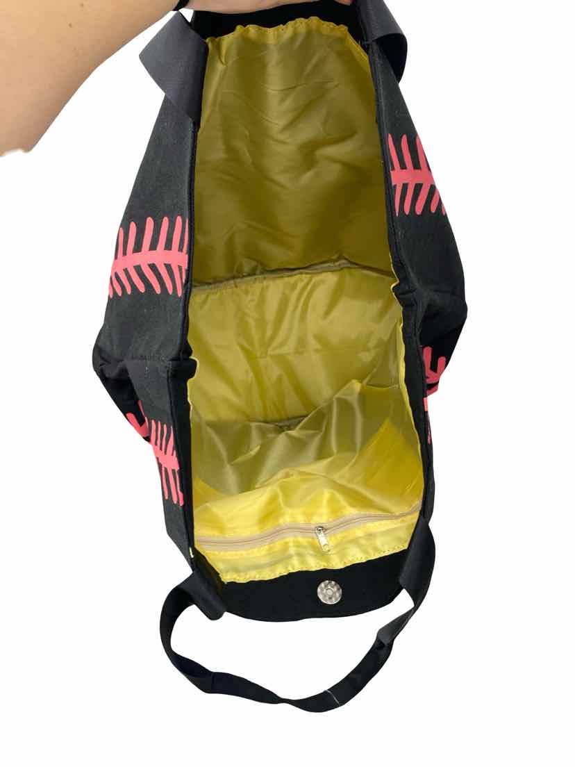 Black Baseball Tote