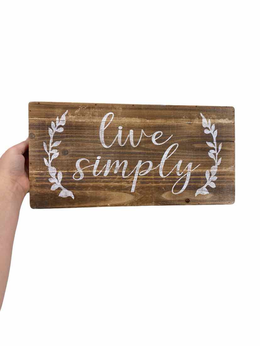 Live Simply Wooden Sign