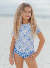 Oliva Periwinkle Floral & Check Swimsuit, Oopsie Daisy