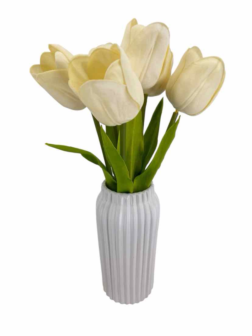 Yellow Jar w/ Tulips Table Decor