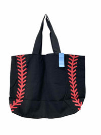 Black Baseball Tote