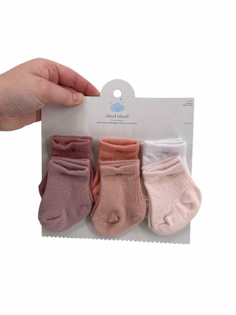 Cloud island Kids Size 0-3m 6 pairs NEW Socks