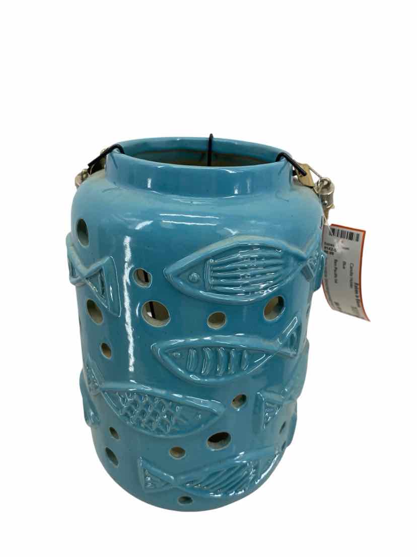 San Pacific Int Blue Candle Holder