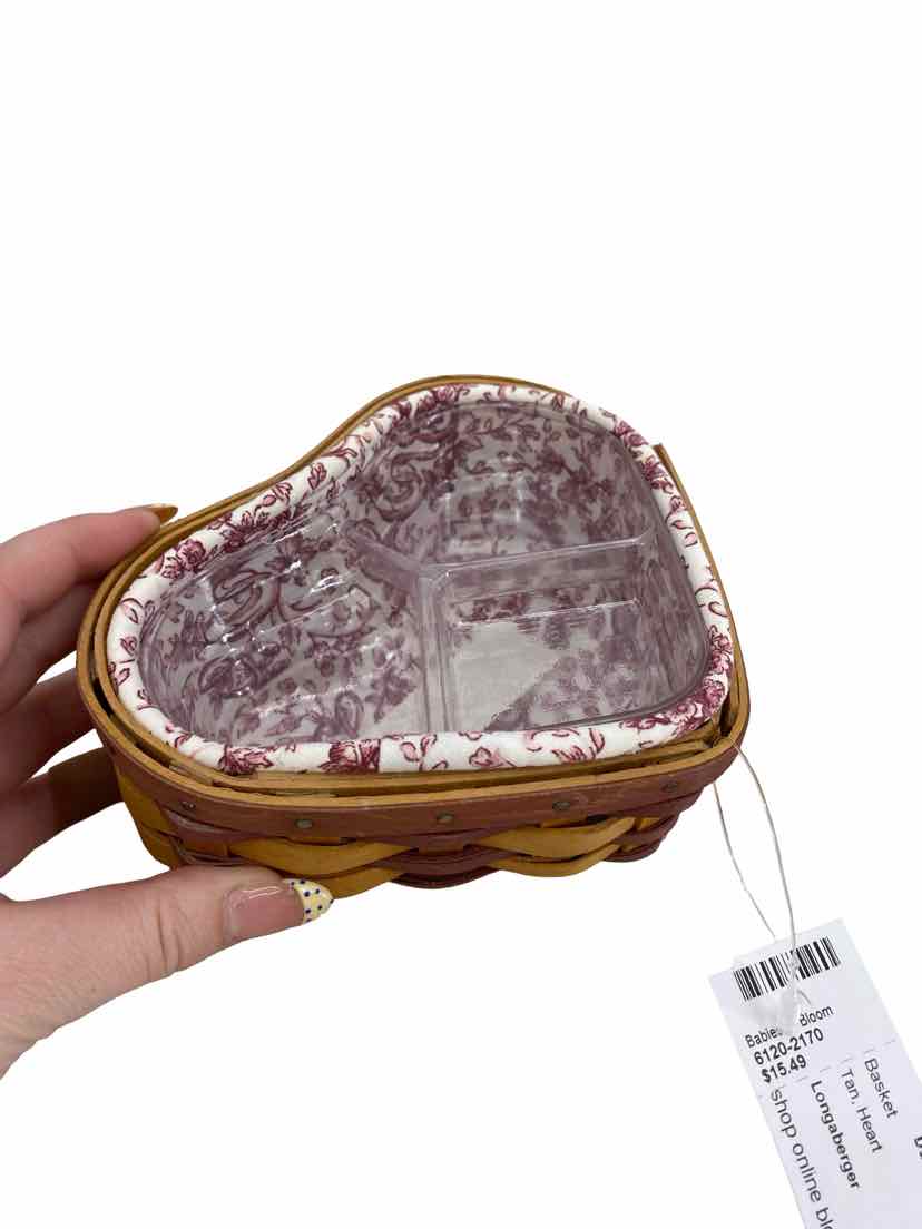 Longaberger Tan Heart Basket