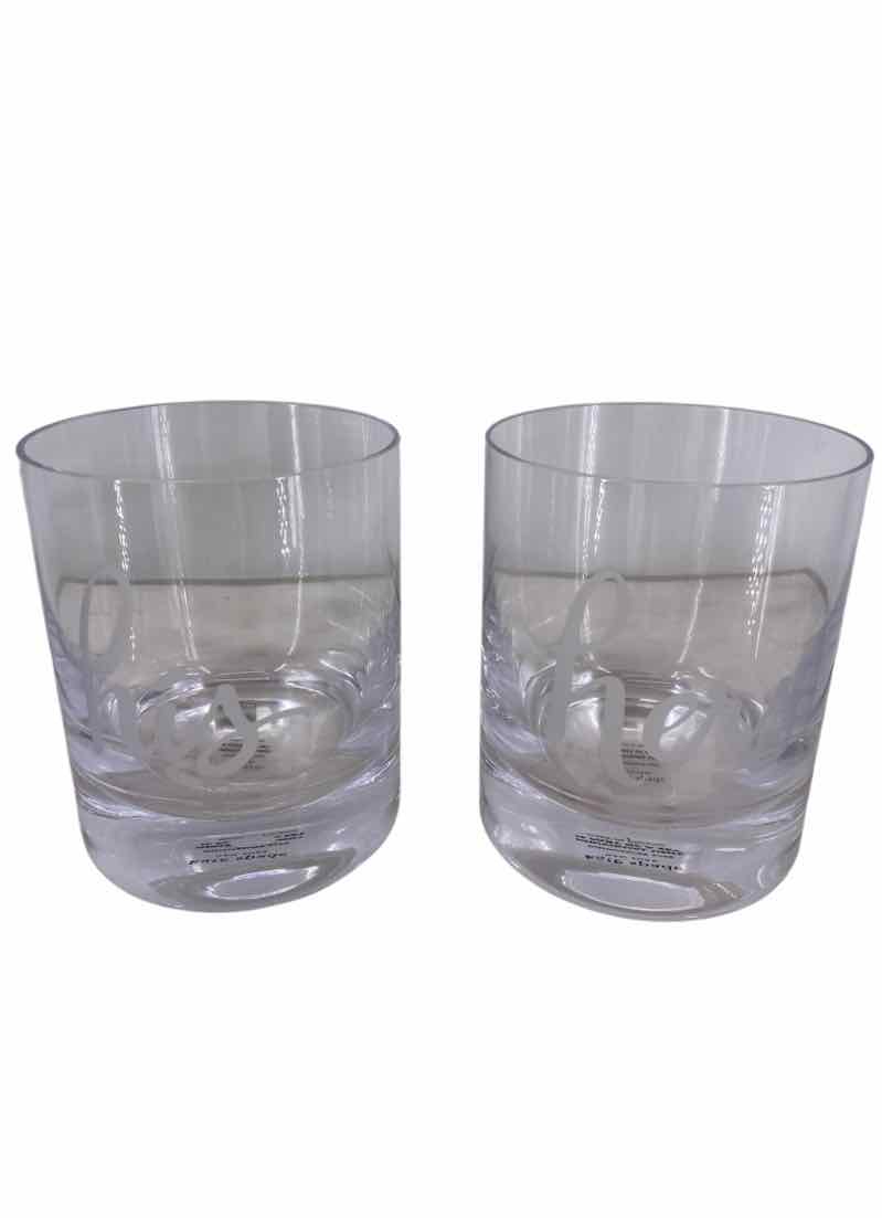 Kate Spade His/Hers Old Fashioned Glasses NEW Glass Set