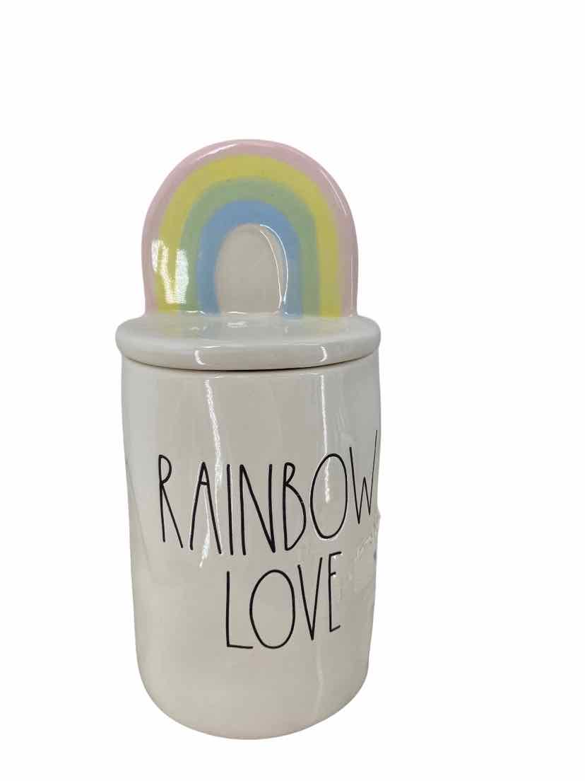 Rae Dunn Cream Rainbow Love NEW Candle