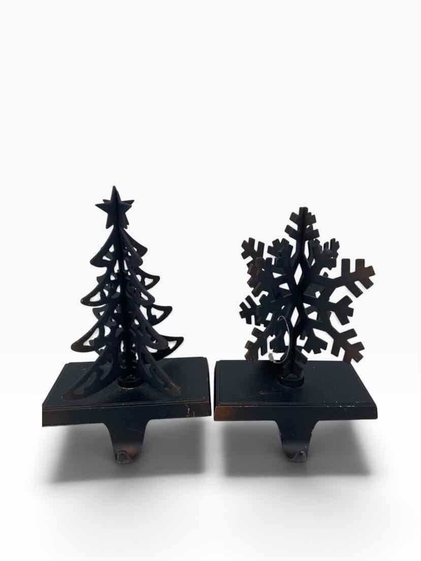 Black Tree+Snowflake Stocking Holder