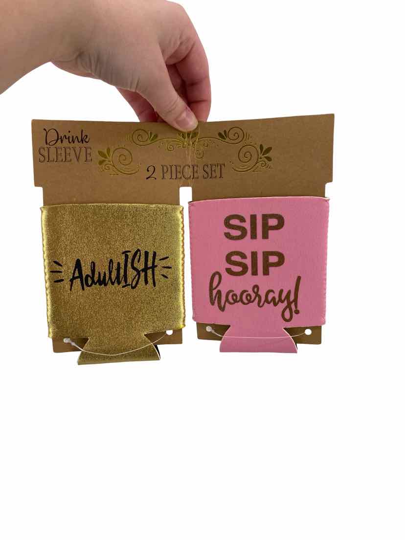 Pink Set of 2 NEW Koozie Holders