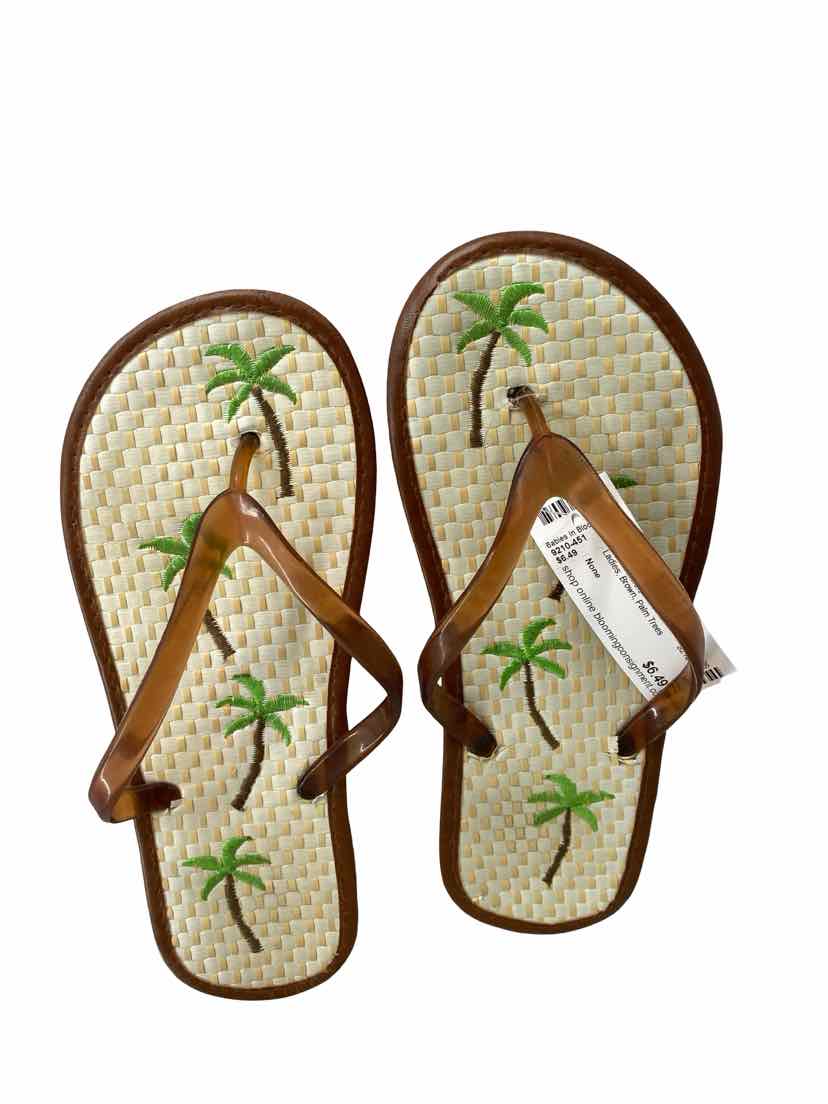 None Ladies Palm Trees Size 39/8/8.5 Flip Flops